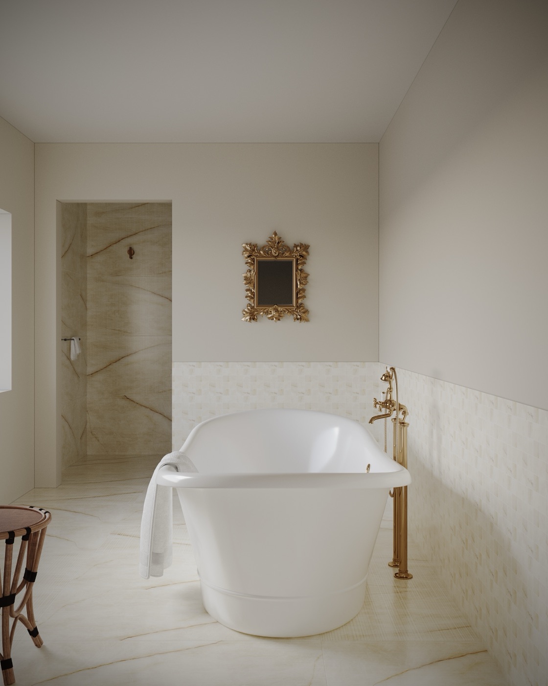 Classical luxury bathroom — floor tile